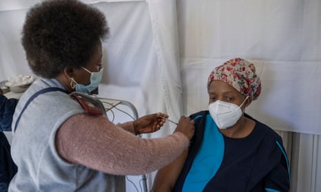 The Pfizer vaccine is administered at a care home near Klerksdorp, South Africa.