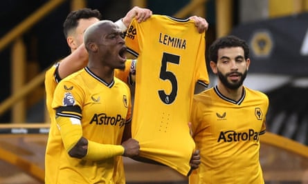 Max Kilman is joined by Wolves teammates in paying respects after the death of Mario Lemina’s father.