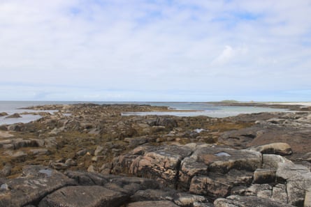 A view of rocks on the shore on South Uist