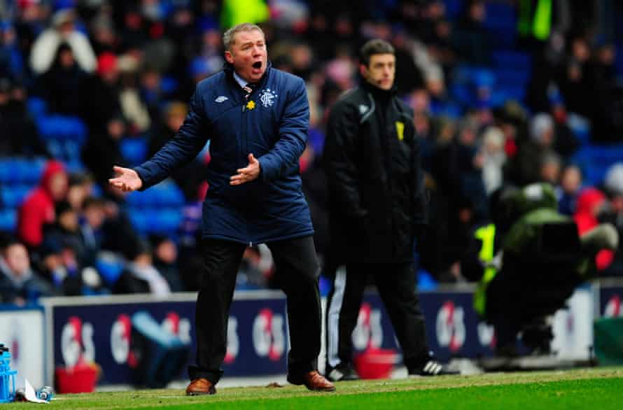 Ally McCoist, on the touchline for Rangers in 2013, wishes he had ‘normal circumstances’ in charge of the club, who were in dire financial trouble while he was at the helm.