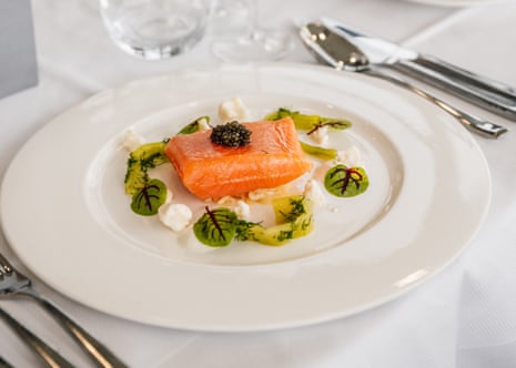 The salmon and caviar dish served by Raymond Blanc at Ascot.