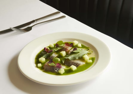Sessions Arts Club’s sea bream with fig oil and sorrel: ‘Odd yet utterly compelling.’