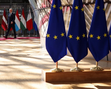 Prime minister of Latvia Andris Kulbergs arrives to attend the European Union leaders’ summit in Brussels, Belgium.