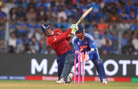 Tom Banton of England is bowled by Axar Patel