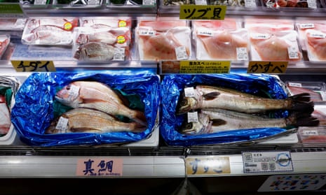 A view of locally caught seafood at the Hamanoeki Fish Market and Food Court in Soma, Fukushima Prefecture, Japan, 31 August 2023.  