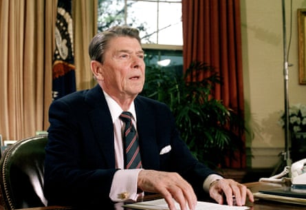 Ronald Reagan, pictured in 1986, faced questions about his age when he ran for re-election in 1984 at the age of 73.