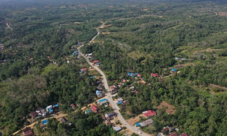 An aerial view of Sepaku district in East Kalimantan 
