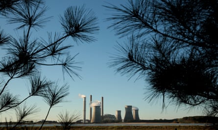 The Robert W Scherer Power Plant, a coal-fired electricity plant operated by Georgia Power, a subsidiary of the Southern Company in Georgia.