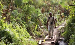 A bird expert at Bigodi swamp.