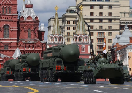 Intercontinental ballistic missiles in Moscow during a parade on Victory Day earlier this week.