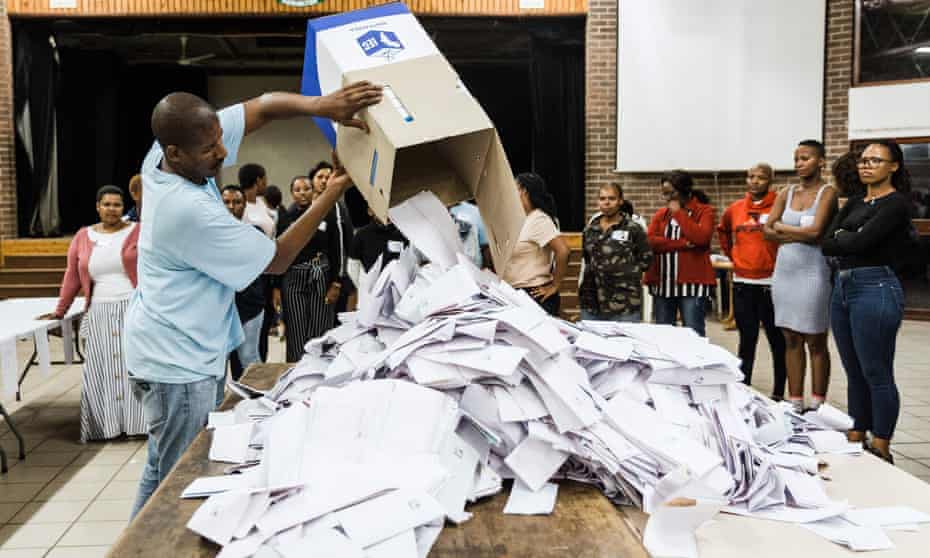 Vote counting begins at a primary school in Durban