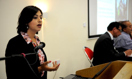 Sara Khan speaks at a safeguarding children and young people from radicalisation and extremism conference in Bradford West Yorkshire.