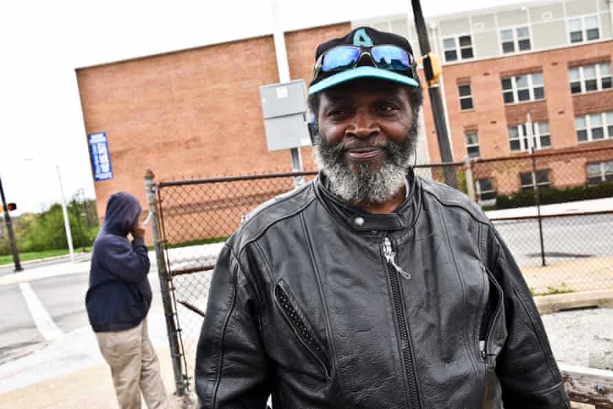 Omar’s death: Alfred McDaniel, 59, stands across the street from the location of the shop where Omar was shot dead in season five. The building burned down during the riots following the death of Freddie Gray in Baltimore in 2015.