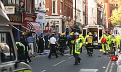 MEMORIAL bomb/file 2<br>File dated 30/4/1999 of the scene in the Soho area of London after a nailbomb explosion in the Admiral Duncan Public House