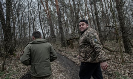 Ukrainian soldiers west of Avdiivka in Donetsk region.