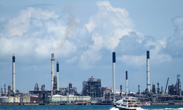Shell petroleum refinery off Bukom island in Singapore