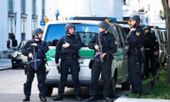 Police officers after in Munich, Germany, Thursday.