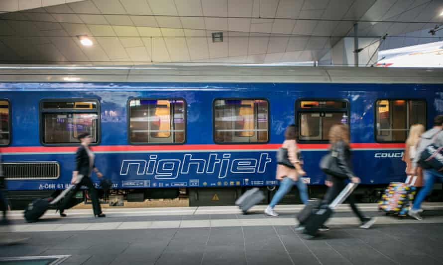 NighJet Train at an Austrian station.