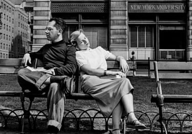 two people on a bench
