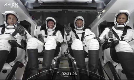 From left: Canadian private equity CEO Mark Pathy; American real estate tycoon Larry Connor; chief astronaut Michael López-Alegría; and Israeli investor Eytan Stibbe.