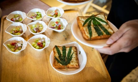 A Thai chef prepares meals using cannabis leaves