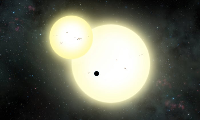 New Jupiter Like Planet Is Largest Yet Discovered Orbiting Two Stars Space The Guardian