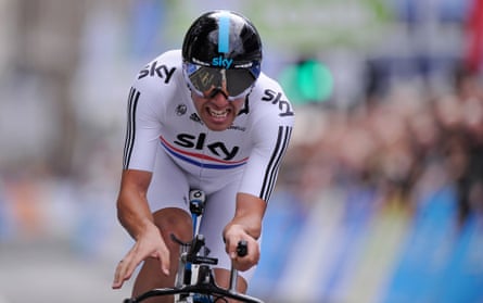 Alex Dowsett on his way to victory in the men’s time-trial at the 2011 national championships, the first of his six titles