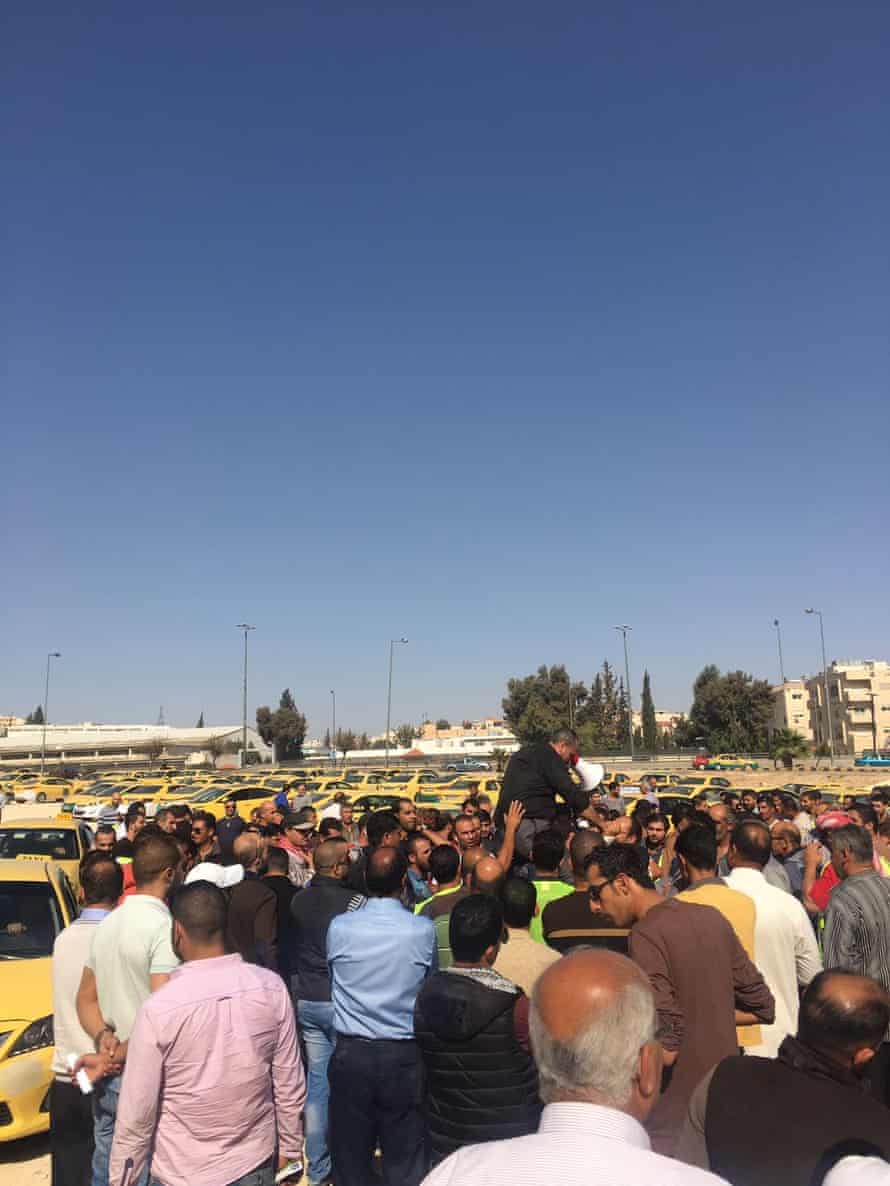 Taxi drivers protesting in Amman