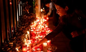 Candles are lit at a vigil to protest against Caruana Galizia’s death.