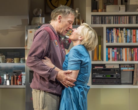 Clive Owen (Alfie) and Saskia Reeves (Julie) in End at the Dorfman theatre.