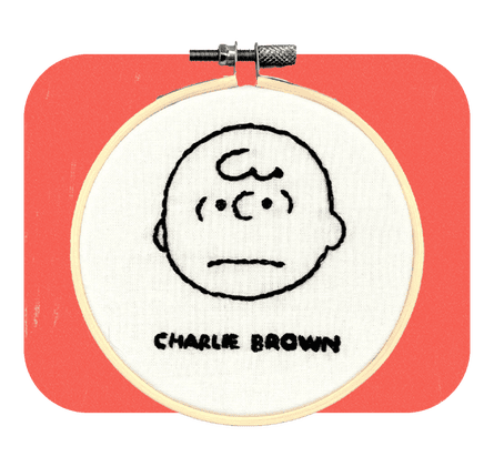 Peanuts Charlie Brown Mini Embroidery Kit Sold by The Crafty Kit Company