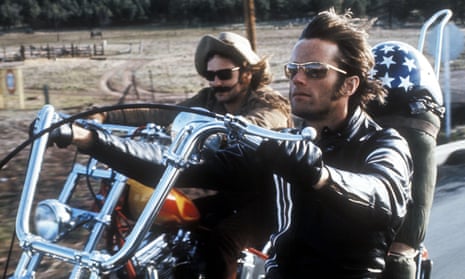 Dennis Hopper and Peter Fonda, right, in Easy Rider, 1969, the film that they conceived and wrote, with Terry Southern. Hopper was the director and Fonda the producer.