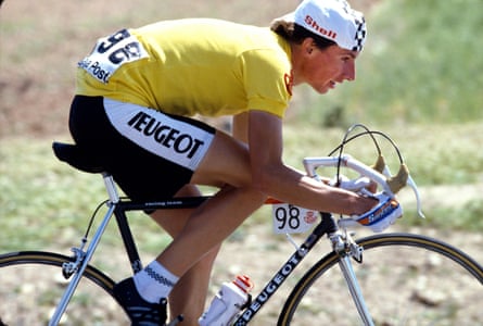 The then Robert Millar in the leader’s jersey at the 1985 Vuelta