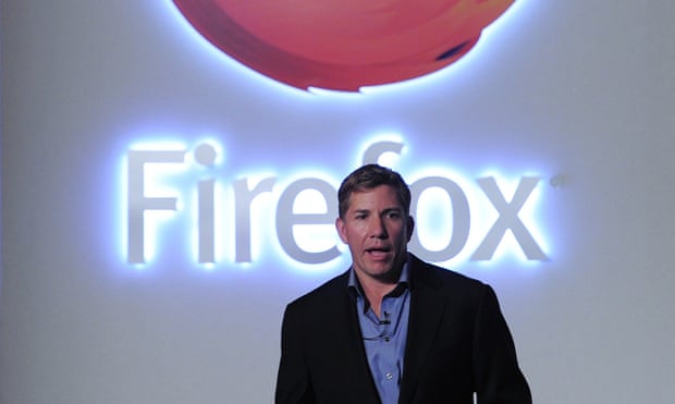 Mozilla’s Chief Executive Officer (CEO) Gary Kovacs presents the new Firefox OS mobile operating system in Barcelona in February, 2013.
