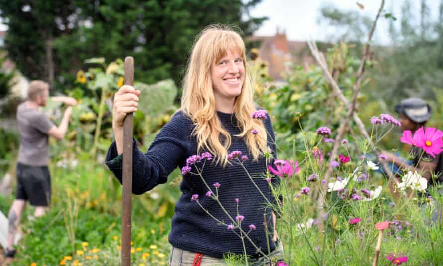 Lucy Mitchell, a community project worker with the Golden Hill Community Garden, in Horfield, Bristol.