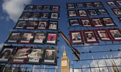 Images of victims of the contaminated blood scandal were displayed during a vigil to remember those that lost their lives.