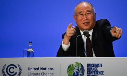 China’s special climate envoy, Xie Zhenhua, speaks during the joint China and US statement