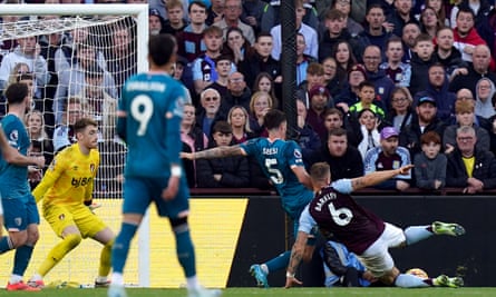 Ross Barkley scores Aston Villa's goal against Bournemouth.