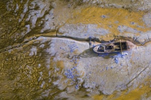 Derelict Boat from Above, in the aerial category