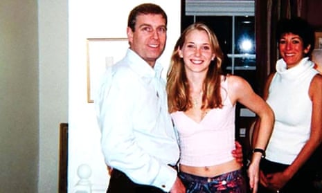 Prince Andrews with Virgina Roberts in the picture from 2001. Ghislaine Maxwell stands on the right. 