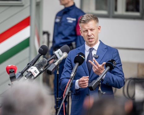 Hungary's prime minister-elect Péter Magyar delivers a press statement in Budapest, Hungary.