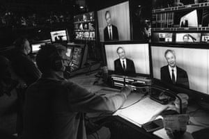 Ang Lee backstage on live video links receiving a Bafta fellowship