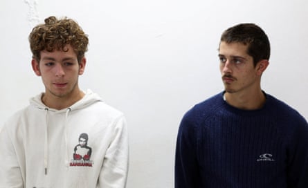 Belgian nationals Lornoy David and Seppe Lodewijckx look on at a hearing in Nairobi las year.