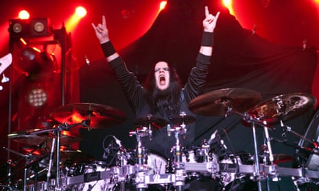 Joey Jordison performing in Charlotte, North Carolina in June 2017