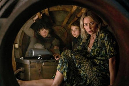 Noah Jupe, Millicent Simmonds and Emily Blunt in A Quiet Place Part II