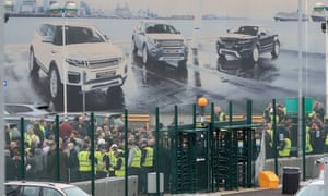 Jaguar Land Rover staff at the Halewood site on Merseyside.