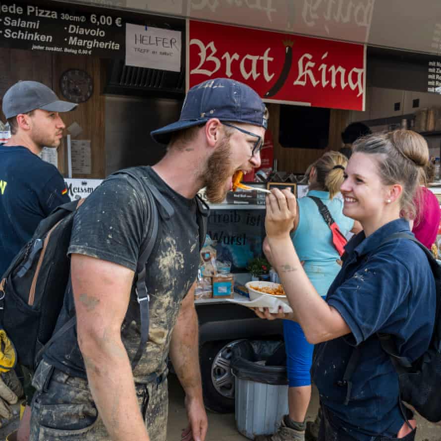 Bernd Auth hands out free sausages and chips