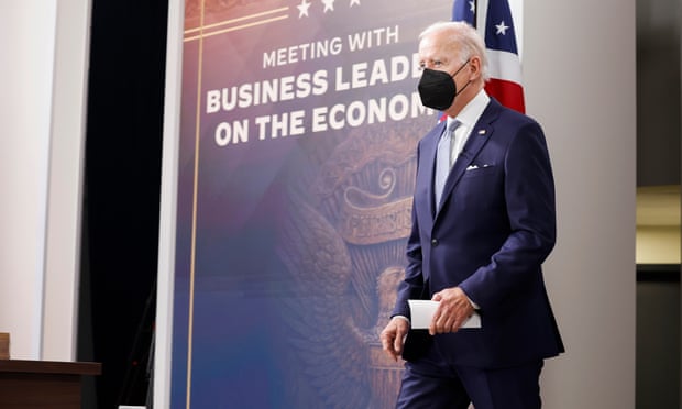 Joe Biden arrives at a meeting in Washington DC on 28 July.