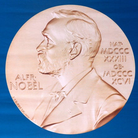 The laureate medal, featuring the portrait of founder Alfred Nobel.