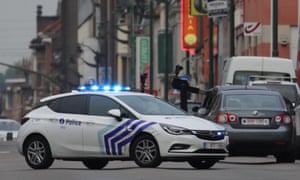 Police car blocks road